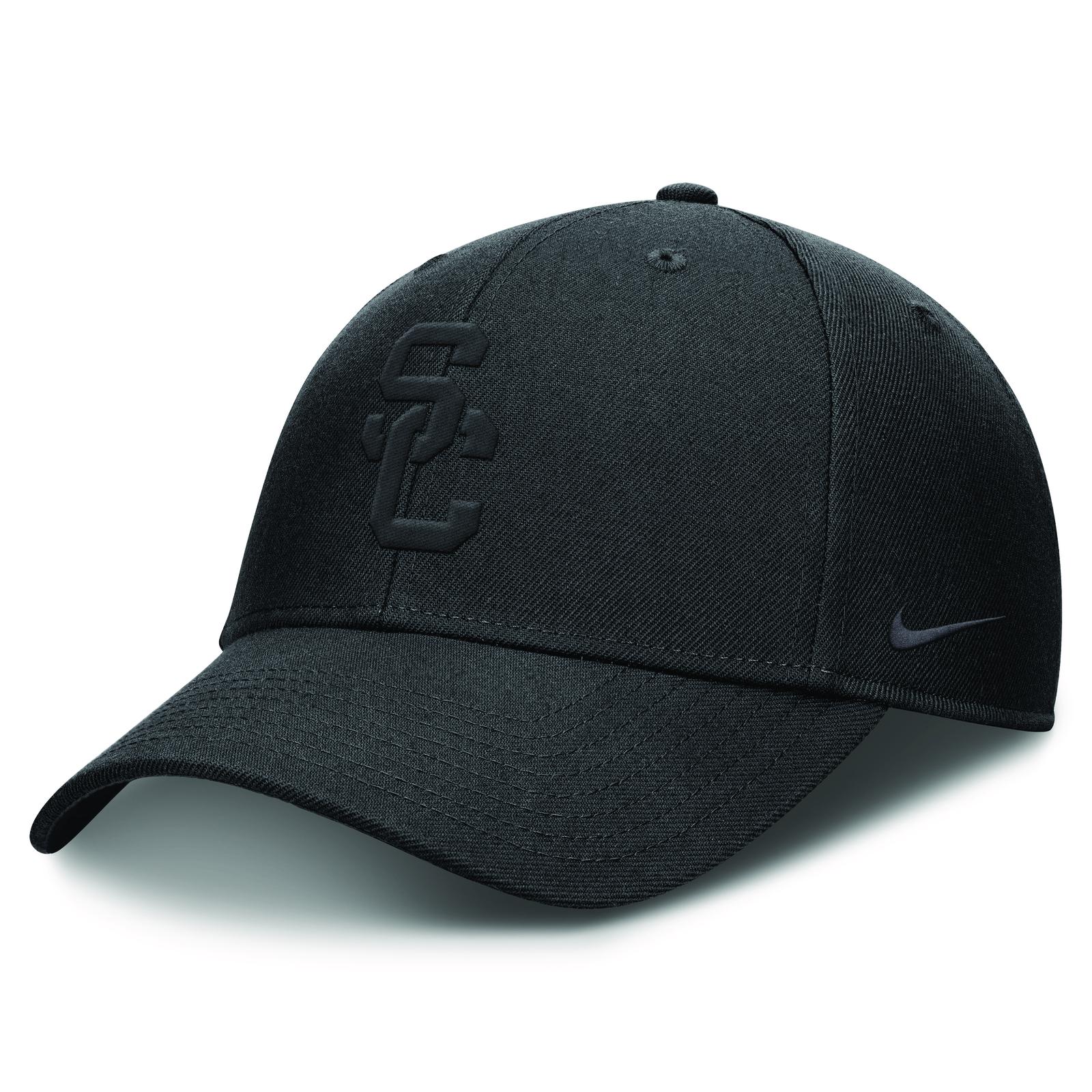 USC Trojans Nike Black SC Interlock Club Tonal Structured Adjustable Hat 1